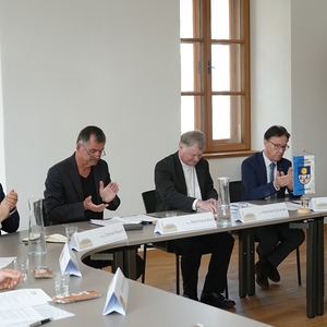 Pressekonferenz und Segnung Basilikadach