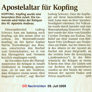 Weihe Volksaltar