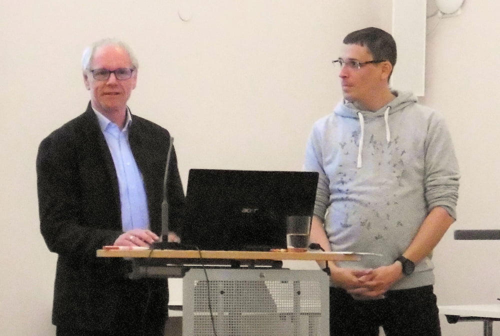 Vortragender Peter Pimann (re) mit KMB Obmann Hannes Gierlinger